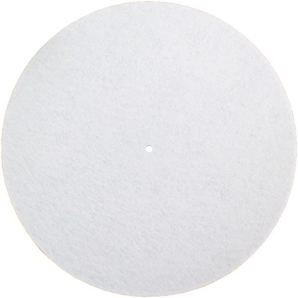 White - Felt Slipmat - 7"-inch LP Vinyl DJ Pro Turntable Slip Mat Record Player Glazed Polyester Technics 1210 DJ Turntablist Numark PT01