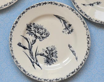 Antique ironstone plate – Lunéville K&G – “Œillet” model