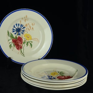 Hyppolite Boulenger Creil Montereau HBCM Lot of six antique ironstone plates, Fontanges model