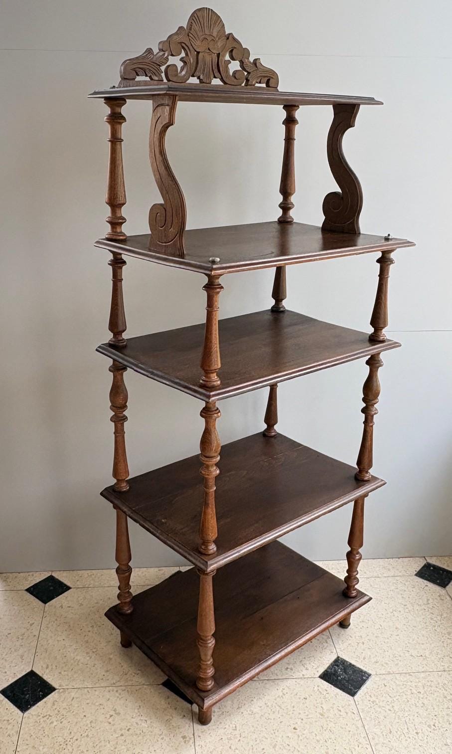 Antique Tiered Wooden Whatnot Shelf – Former Music Stand