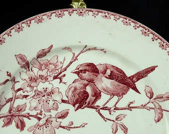 Sarreguemines ironstone dinner plate, Favori model, in red (lot no. 2)