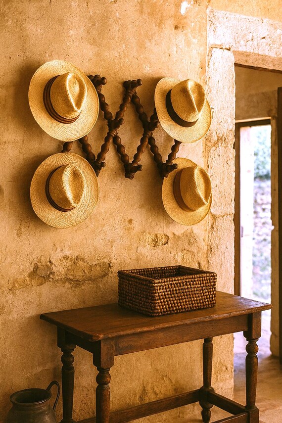 アンティークの木製壁掛けフック - 1900年頃の本物のフランスの魅力