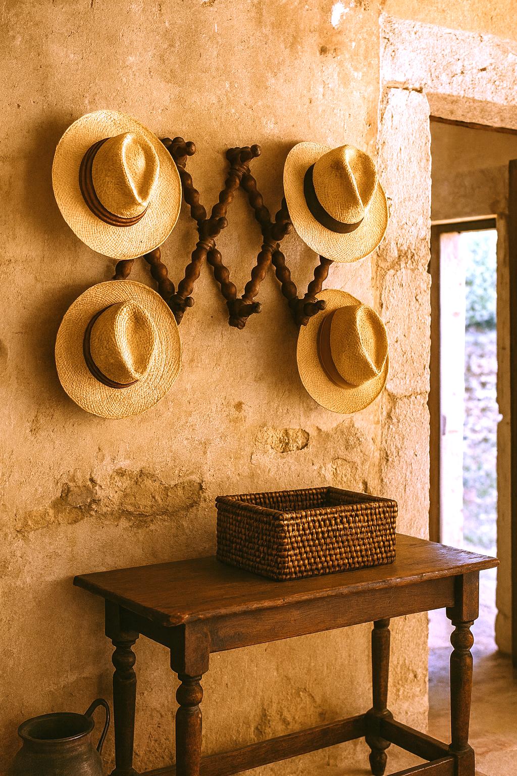 アンティークの木製壁掛けフック - 1900年頃の本物のフランスの魅力