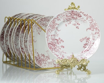 Beautiful Sarreguemines ironstone dessert plates, Campanules model
