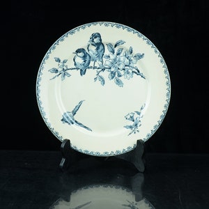 Belle assiette plate en terre de fer de Sarreguemin modèle Favori en bleu (lot nr5)