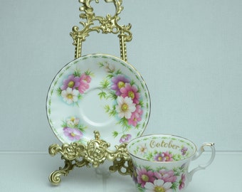 Tasse à thé de la serie Fleurs du mois Octobre En porcelaine Royal Albert