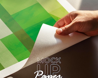 Postermodel close-up detail verticaal model op tafel DIN A-verhouding PSD Photoshop-sjabloon