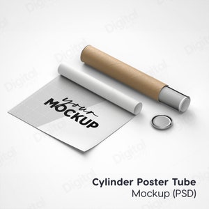 Maqueta de póster cilíndrico en forma de tubo (PSD), maqueta de póster, maqueta de póster en forma de tubo