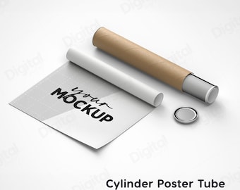 Mockup voor cilinderbuisposter (PSD)