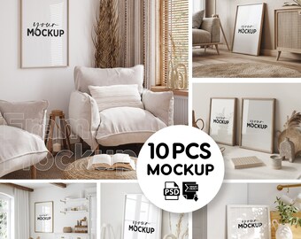 Mockupset met hoge resolutie: 2500 x 2500 px PSD (digitale download)