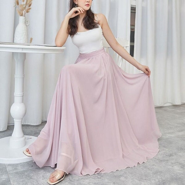 Chiffon Maxi Skirt - Etsy