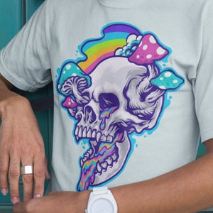 Magic Mushroom Skull Shirt, Geschenk für Psychedelika, Festival T-Shirt, Trippy Tee