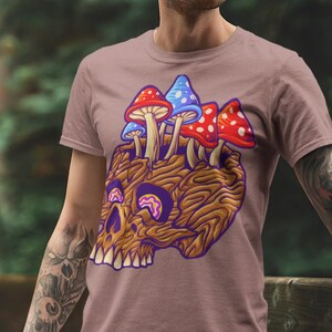 Pilz Skull Shirt, Geschenk für Psychedelika, Festival T-Shirt, Trippy Tee