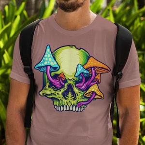 Trippy Pilz Skull Shirt, Geschenk für Psychedelika, Festival T-Shirt, Trippy Tee