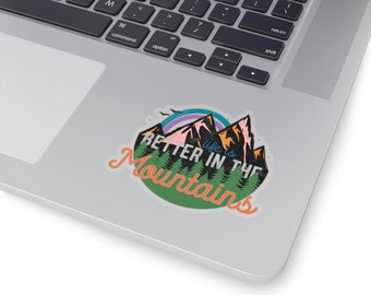 Pegatina de aventura, pegatina de montaña, pegatina de senderismo, pegatina al aire libre, pegatina de naturaleza, regalo de amante de la montaña, regalo de aventurero, pegatina de explorador
