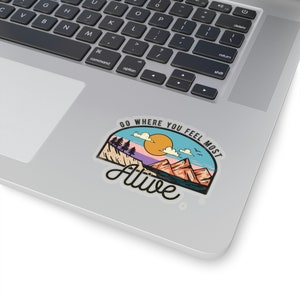 Adventure Sticker, Mountain Sticker, Hiking Sticker, Outdoor Sticker, Nature Sticker, Mountain Lover Gift, Adventurer Gift, Explorer Sticker