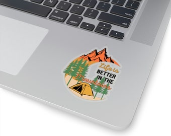 Pegatina de aventura, pegatina de montaña, pegatina de senderismo, pegatina al aire libre, pegatina de naturaleza, regalo de amante de la montaña, regalo de aventurero, pegatina de explorador