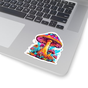 Psychedelic Magic Mushroom Sticker, Trippy Gifts, Trippy Sticker, Alien Sticker, Psychedelic Sticker, Colorful Sticker