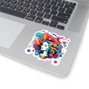Psychedelic Woman 2 Sticker, Psychedelic Alien Sticker, Trippy Gifts, Trippy Sticker, Alien Sticker, Psychedelic Sticker, Colorful Sticker