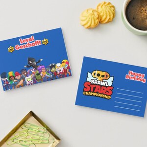 Brawl Stars Digitale Geburtstags- und Einladungskarten zum Selberdrucken, Kindergeburtstag, Brawl Stars Party, PDF Download