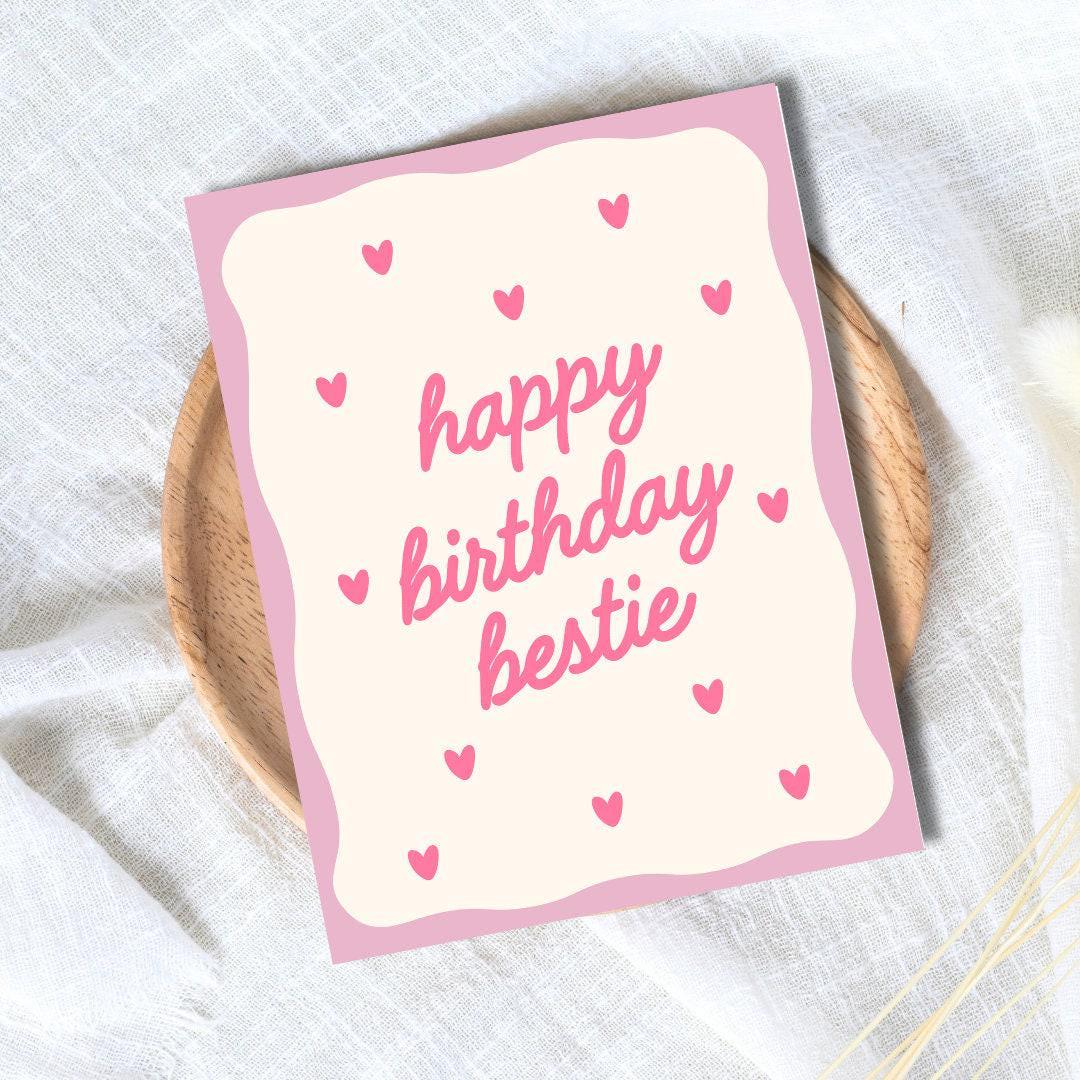 Tarjeta de feliz cumpleaños para mi mejor amiga: Tarjeta de felicitación de amistad