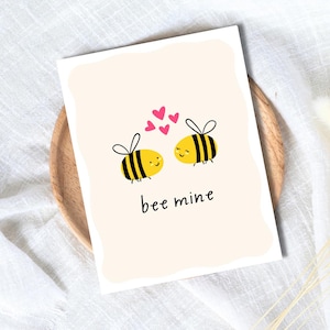 Bee Mine Valentinstag Karte | Verliebte Karte | Karte zum Valentinstag für Sie Frau Mann Freund Verlobte | Valentinstag Geschenk für ihn sie