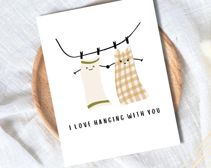 I Love Hanging With You Love Card | In Love Card | Valentine's Card for Her Him Wife Husband Boyfriend Fiance | Valentines Gift For Him Her