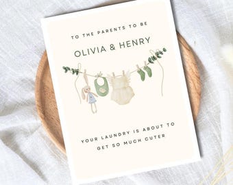 Personalized Baby Shower Card - New Baby Congratulations