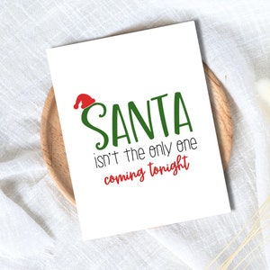 Cartão de Natal engraçado e sexy com Papai Noel chegando, cartão de Natal para namorado, namorada, cartão de Natal para esposa, marido, presente de Natal personalizado