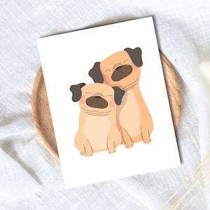 Pug Love Card | Card For Pet Owner | Pug Card | Anniversary Card for Wife Husband | Valentines Card For Her Him