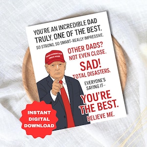Tarjeta imprimible divertida del Día del Padre de Trump para papá / Tarjeta divertida del Día del Padre para papá, abuelo y esposo / Cumpleaños de papá / Lindo papá abuelo