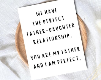 Tarjeta de padre e hija: divertida tarjeta del Día del Padre para papá y abuelo