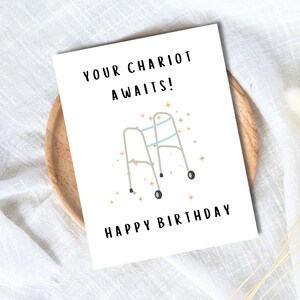 Votre char vous attend carte d'anniversaire drôle 60e 70e 80e anniversaire papa | Carte d'anniversaire drôle de petit garçon mari femme petit ami grand-père