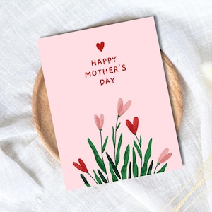 Carte fleurs fête des mères, carte joyeuse fête des mères, carte pour la fête des mères, cartes fête des mères maman pour elle, carte fête des mères pour grand-mère, grand-mère
