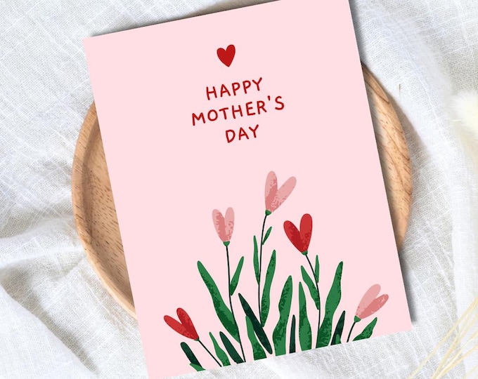 Mother's Day Flowers Card, Happy Mothers Day Card, Card For Mothers Day, Mum Mothers Day Cards For Her, Mothers Day Card For Grandma, Nana