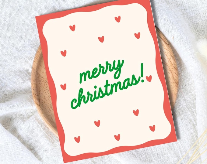 Merry Christmas Card | Cute Christmas Card For Bestie Husband Wife Boyfriend Girlfriend Mom Dad Friend Family | Christmas Gifted For Him/Her