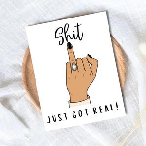 Funny Engagement Card: Congrats Newly Engaged Couple