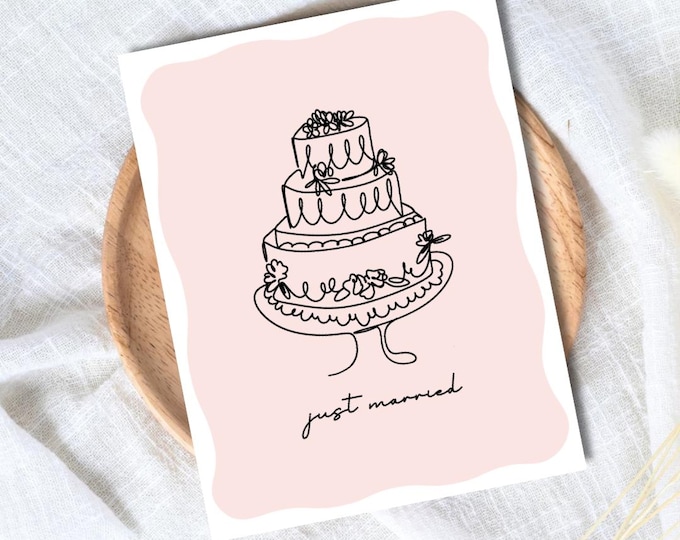 Just Married Cute Congrats Engagement Card For Newly Married or Engaged Couple, Wedding Card For Her, Engagement Card For Sister, Cousin