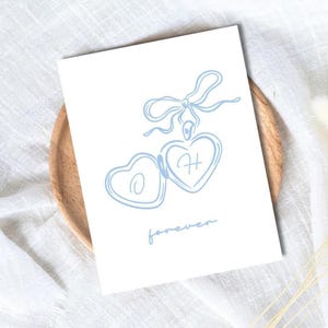 Personalized Wedding Card: Personalised Engagement Card for Newlyweds image 1