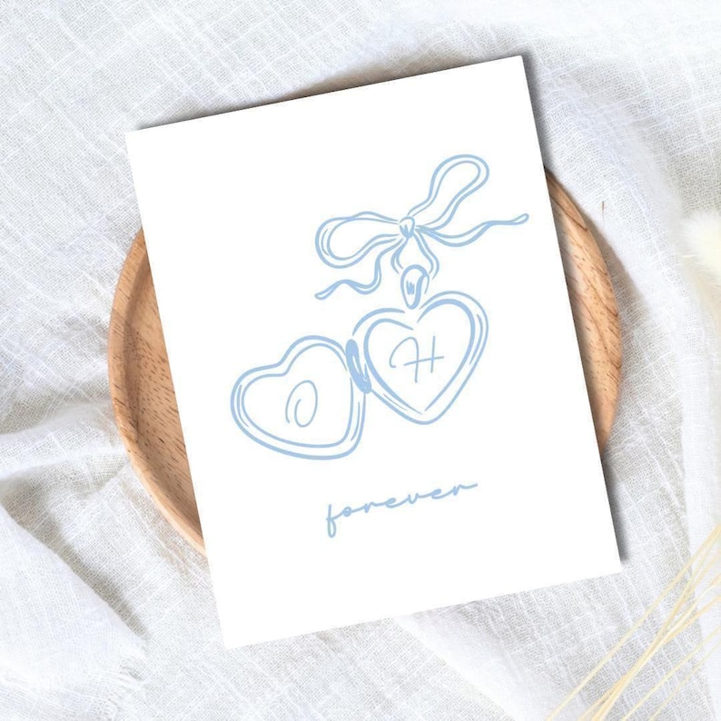 Personalized Wedding Card: Personalised Engagement Card for Newlyweds image 1