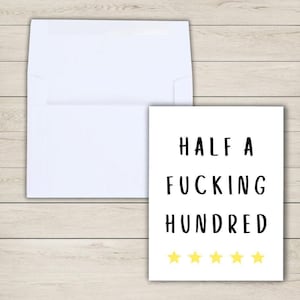 Funny 50th Birthday Card: Rude Half A Hundred Card For Dad image 4