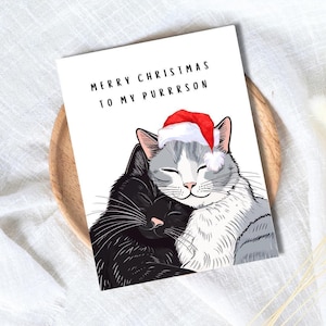 Funny Cat Christmas Card: Merry Christmas To My Purrrson image 1