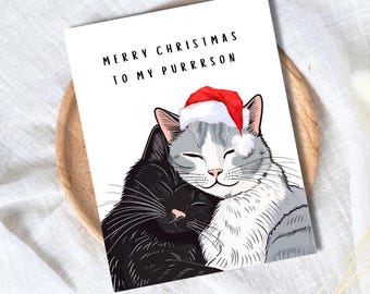 Funny Cat Christmas Card: Merry Christmas To My Purrrson