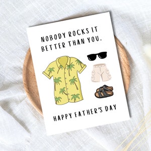 Nadie lo hace mejor Tarjeta del Día del Padre Camisa hawaiana Pantalones cortos cargo Sandalias para papá Abuelo Esposo Cumpleaños Lindo Papá Abuelo Abuelo