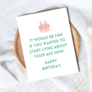 Carte d'anniversaire Arrêtez de mentir sur votre âge | Carte d'anniversaire drôle de vieillesse | Anniversaire de papa ou de petit ami | Carte d'anniversaire pour elle et lui | grossier