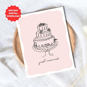 結婚おめでとうカード - ウェディングケーキ () (デジタルダウンロード、PNGファイル)