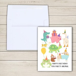 Funny Animal Birthday Card – Party Animal Design image 3