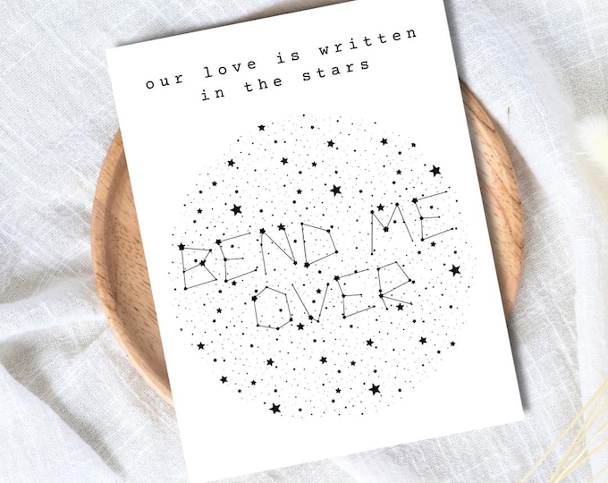 Written In The Stars Raunchy Anniversary Card For Him, Valentine’s Day Card Raunchy Birthday Card Husband Wife Boyfriend Girlfriend Partner
