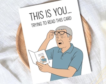 Tarjeta de cumpleaños divertida para papá: Tarjeta de felicitación con chiste para identificarse