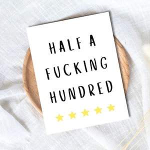 Funny 50th Birthday Card: Rude Half A Hundred Card For Dad image 1